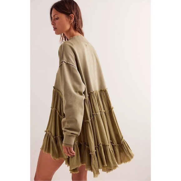 Free People We The Free Pixie Sweatshirt Mini Dress Oversized Cotton - Picture 3 of 7